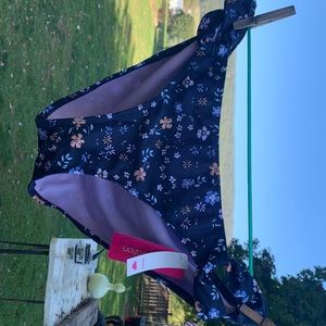 Floral navy blue bikini bottoms